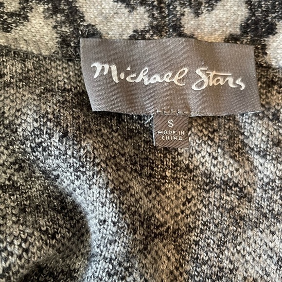 Anthropologie Michael Stars Classic Jacket Leopard Cardigan Sweater Grey Women S - Picture 9 of 13
